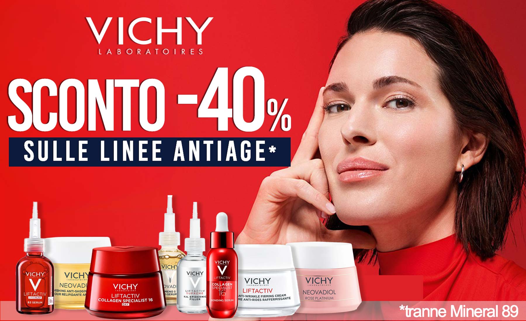 slide promozione vichy valida durante le giornate speciali con lo sconto del -40% sulle linee antiage presso la farmacia bartuli